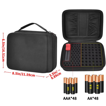 96-Battery Organizer Case – AA/AAA Storage with Tester