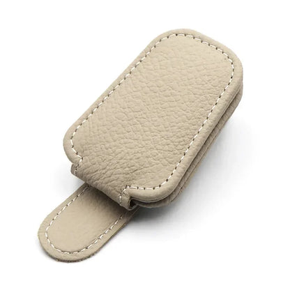 Magnetic Leather Car Sunglasses Holder – Sun Visor Clip