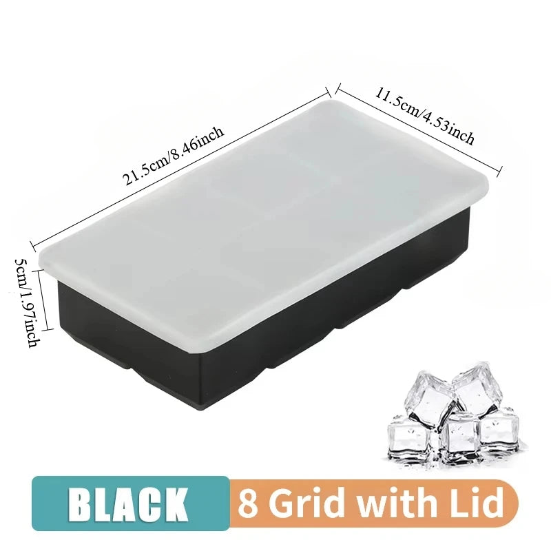 Silicone Ice Ball Maker – 4/6/8 Grid Ice Cube Mold