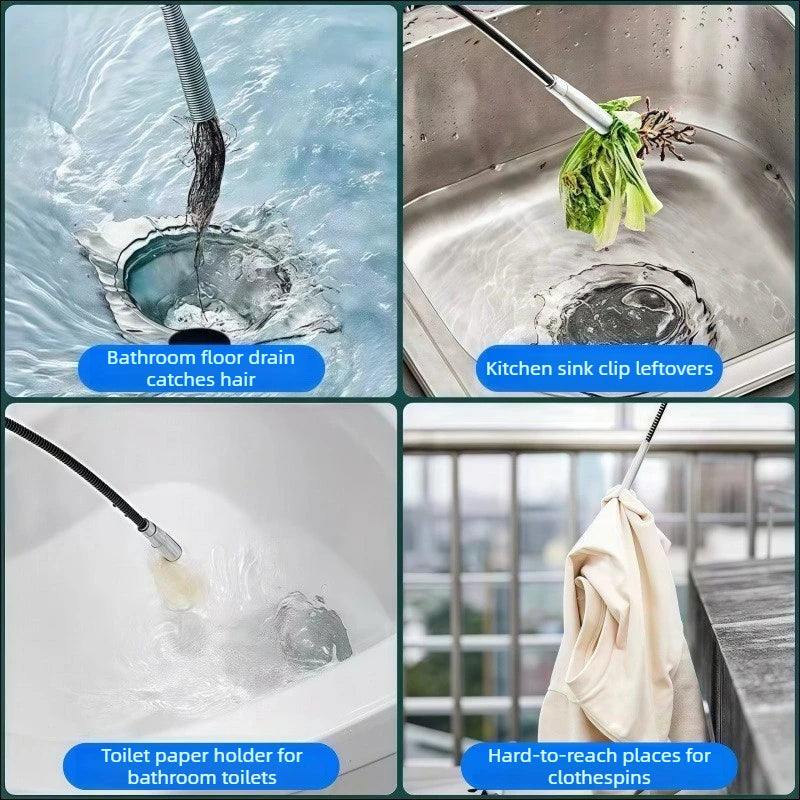 4-Claw Drain Cleaning Tool – Telescopic Pipe & Sewer Plunger