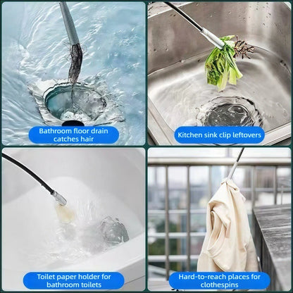 4-Claw Drain Cleaning Tool – Telescopic Pipe & Sewer Plunger