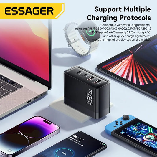 Essager 100W GaN PD USB-C Wall Charger