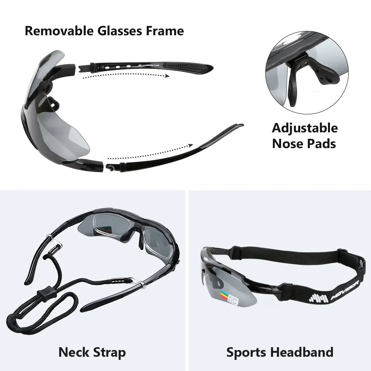 MOVIGOR 5-Lens Cycling Glasses