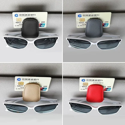 Magnetic Leather Car Sunglasses Holder – Sun Visor Clip