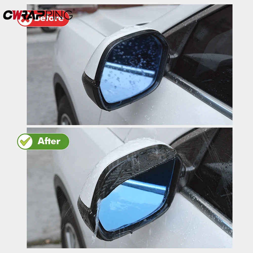 2PCS Car Mirror Rain Visor – Carbon Fiber Anti-Rain Protector