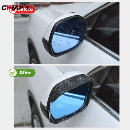 2PCS Car Mirror Rain Visor – Carbon Fiber Anti-Rain Protector