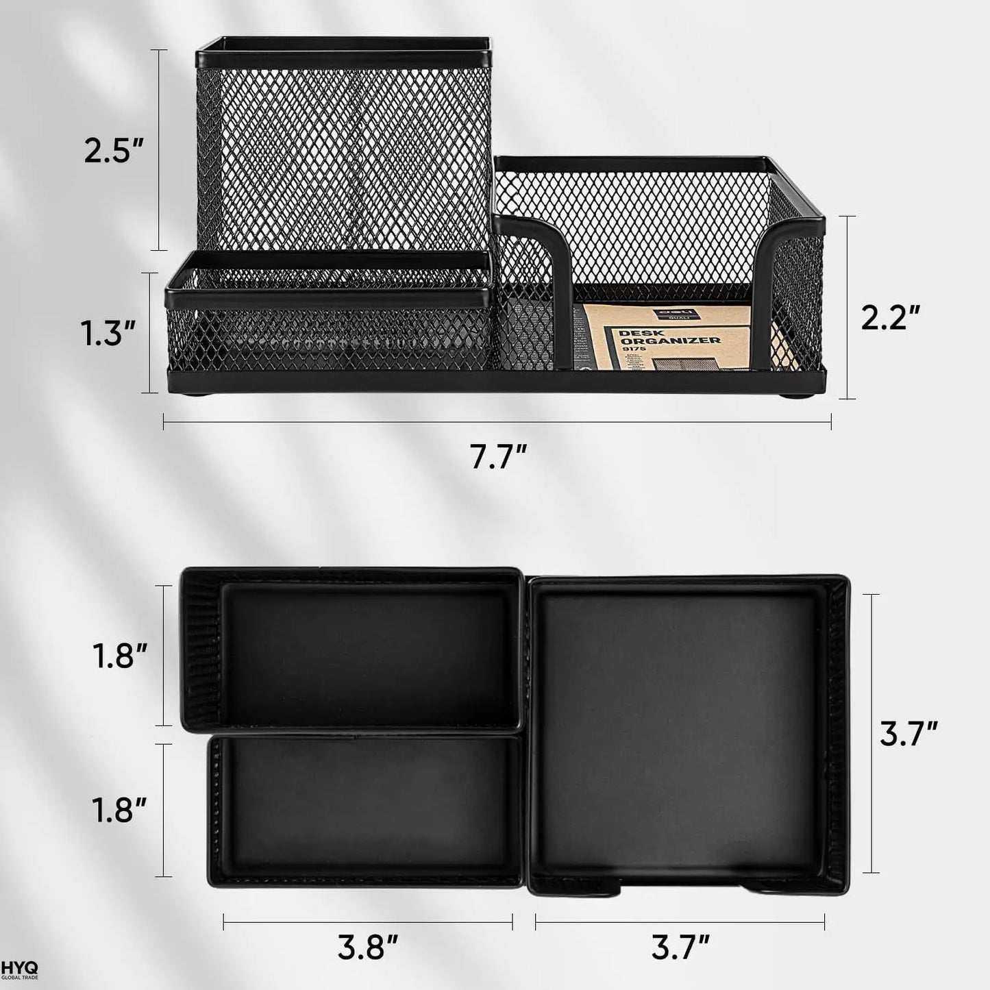 Mesh Desk Organizer – 3-Compartment Storage Caddy