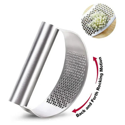 : Stainless Steel Garlic Press – Manual Garlic & Ginger Crusher**