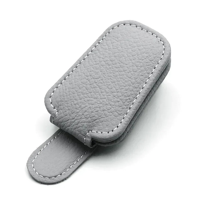 Magnetic Leather Car Sunglasses Holder – Sun Visor Clip