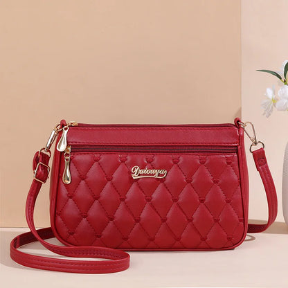 Women’s Embroidered Leather Messenger Handbag
