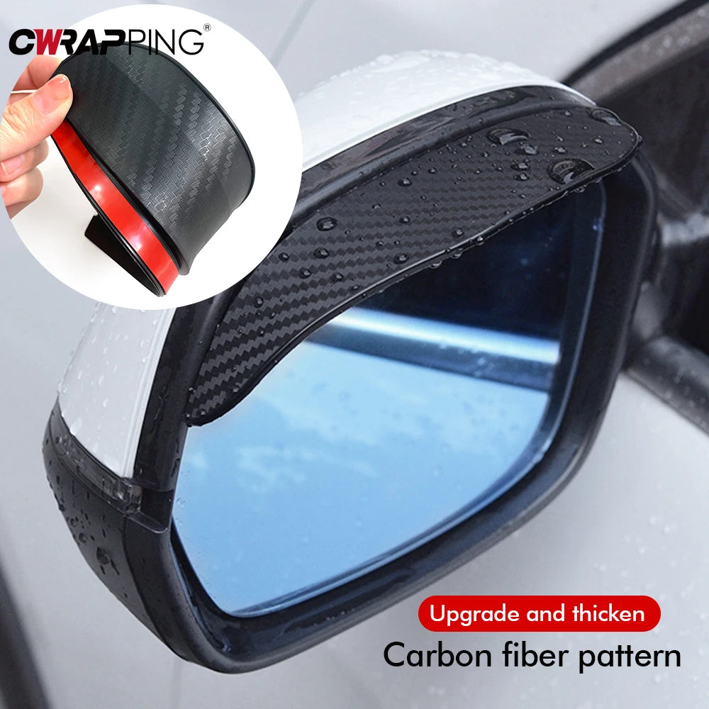 2PCS Car Mirror Rain Visor – Carbon Fiber Anti-Rain Protector