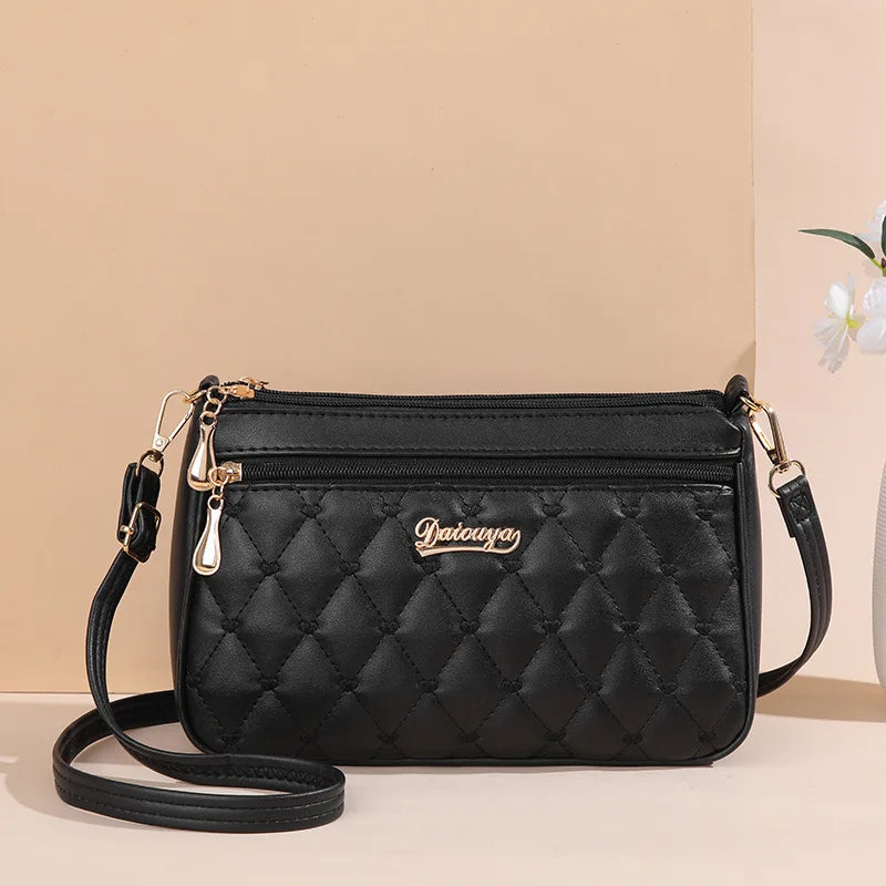 Women’s Embroidered Leather Messenger Handbag
